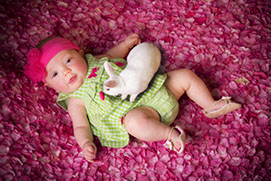 Professional portrait of the sweetest little girl in the World. Taken by a Tuscaloosa, Alabama photographer. Live Easter Bunny Pictures